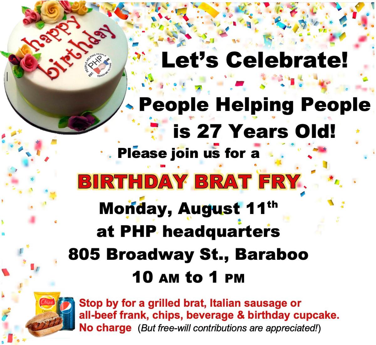 PHP of South Central Wisconsin Birthday Brat Fry