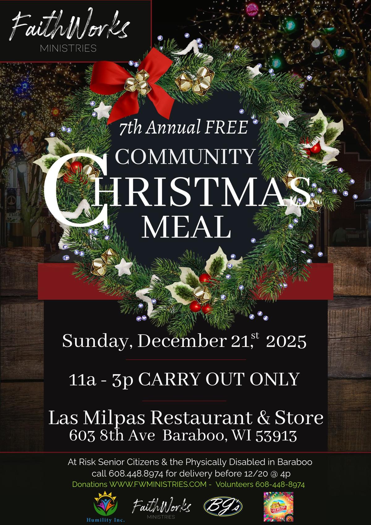 Faithworks Ministries 7th Annual Community Christmas Meal