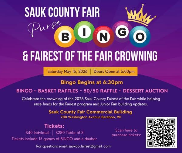 Sauk County Fair Purse Bingo and Fairest of the Fair Crowning
