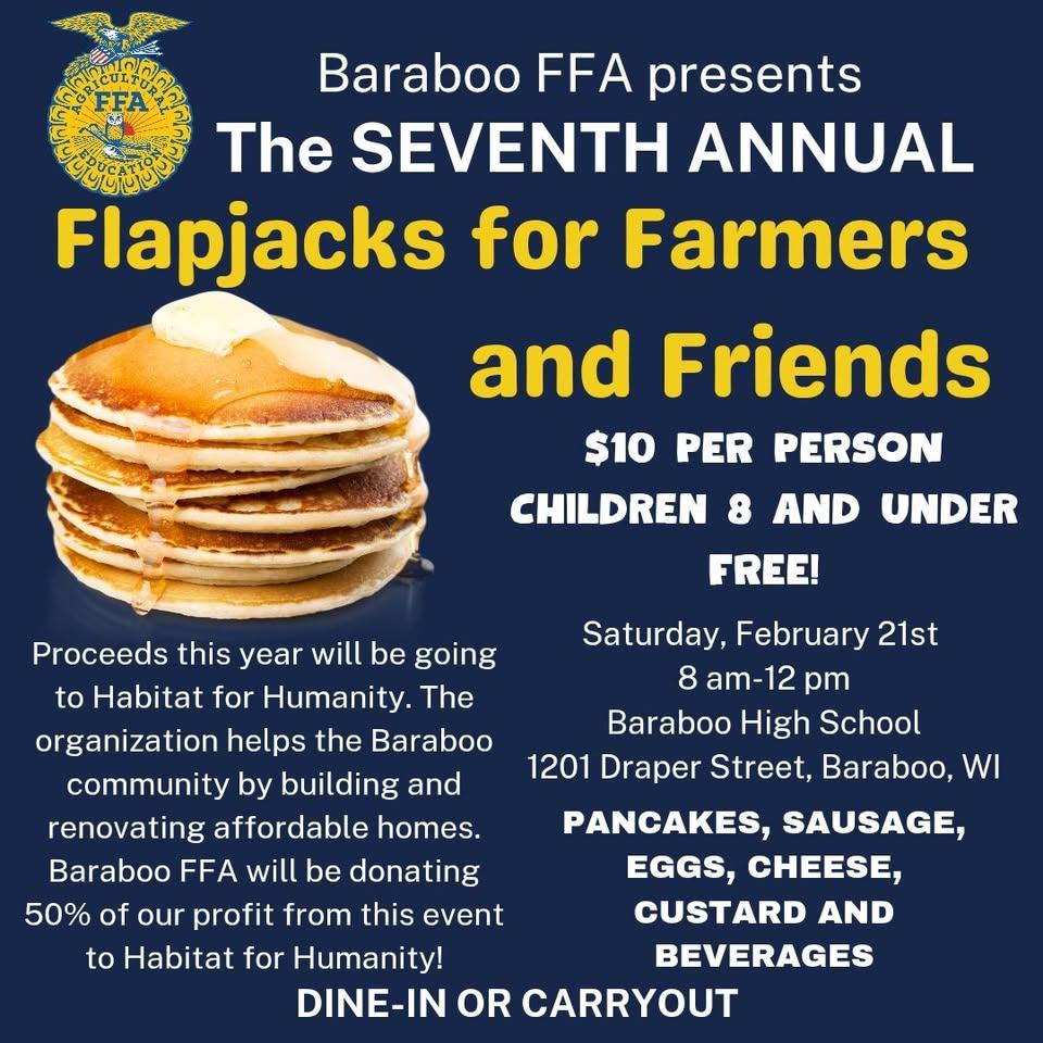 2026 Baraboo FFA Flapjacks for Farmer's and Friends