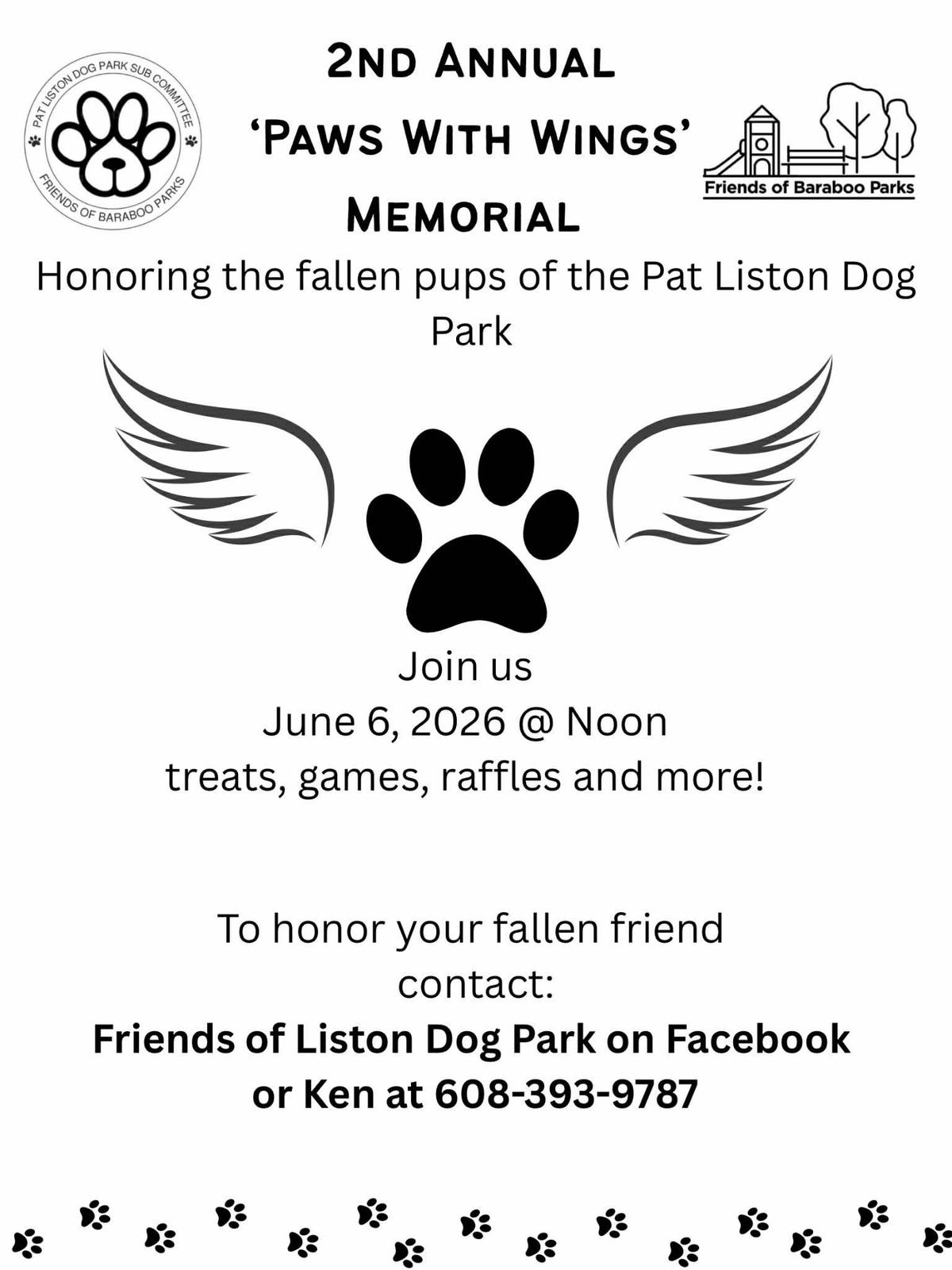 Friends of Liston Dog Park 2nd Annual Paws with Wings Memorial